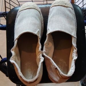 Sperry canvas slip ons